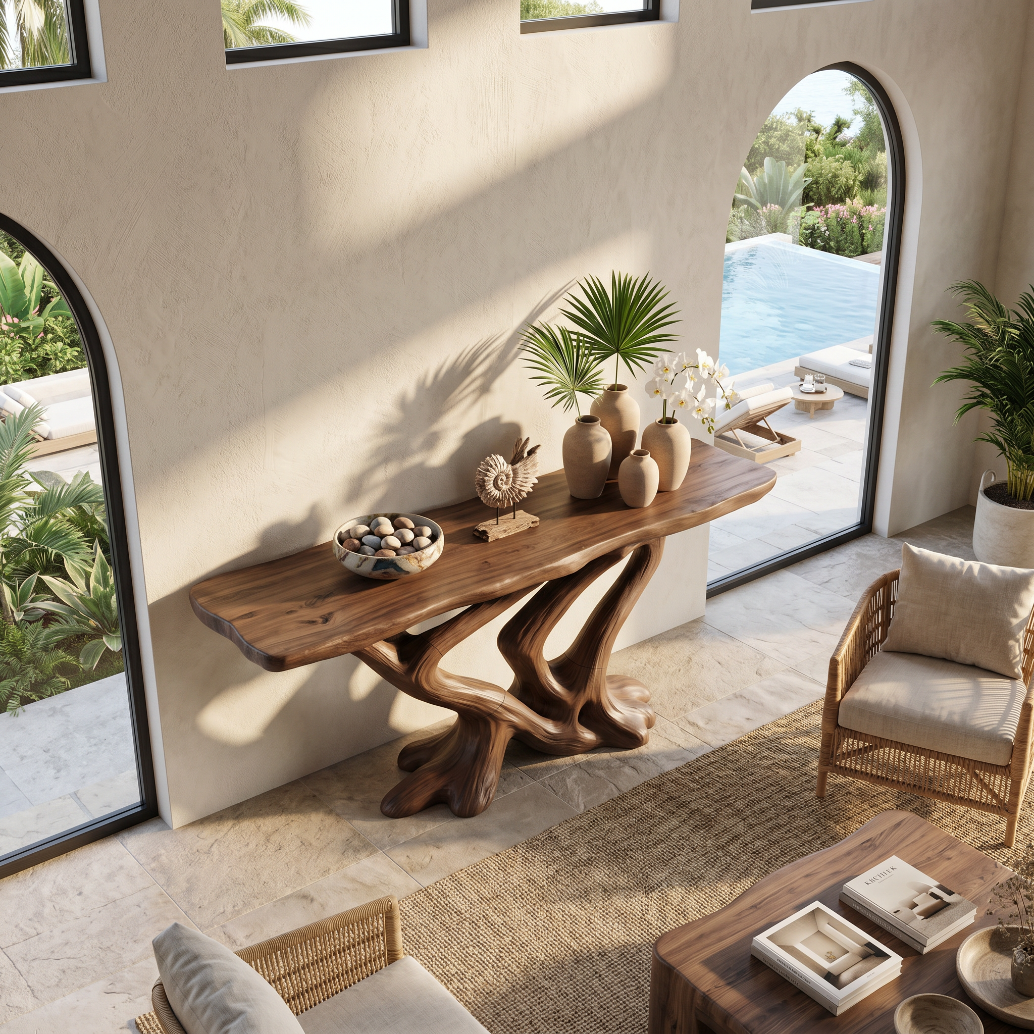 Contemporary Infinity Console Table Modern Entryway
