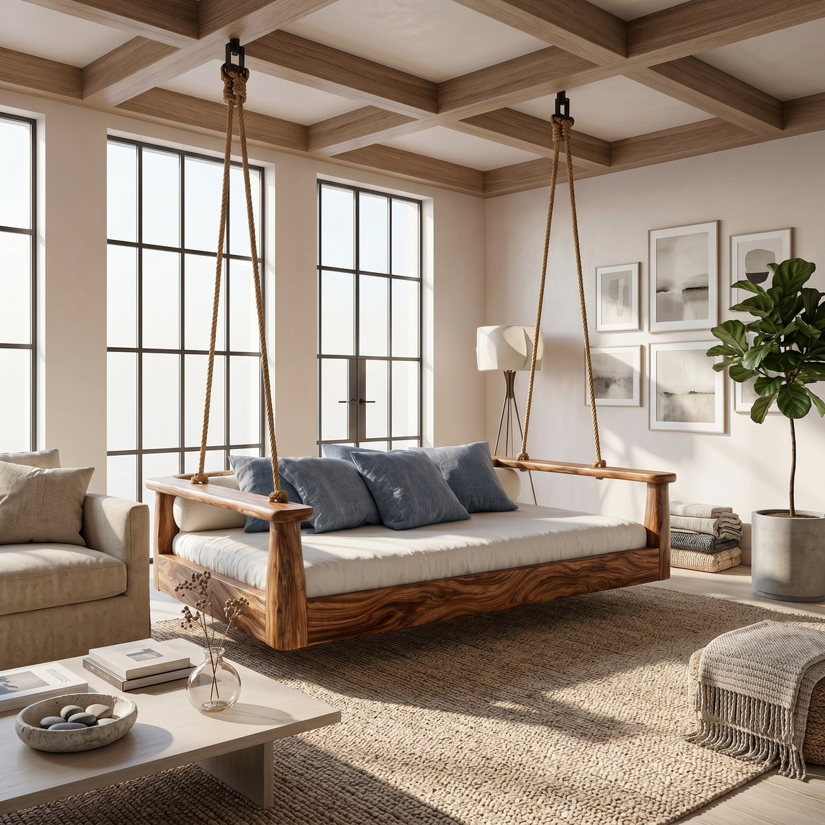 Coastal Porch Hanging Daybed Swing Seaside Cottage Retreat