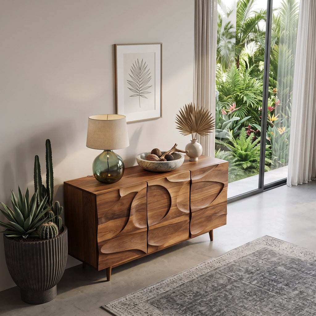 Contemporary Carved Sideboard For Living Room Or Dining Room