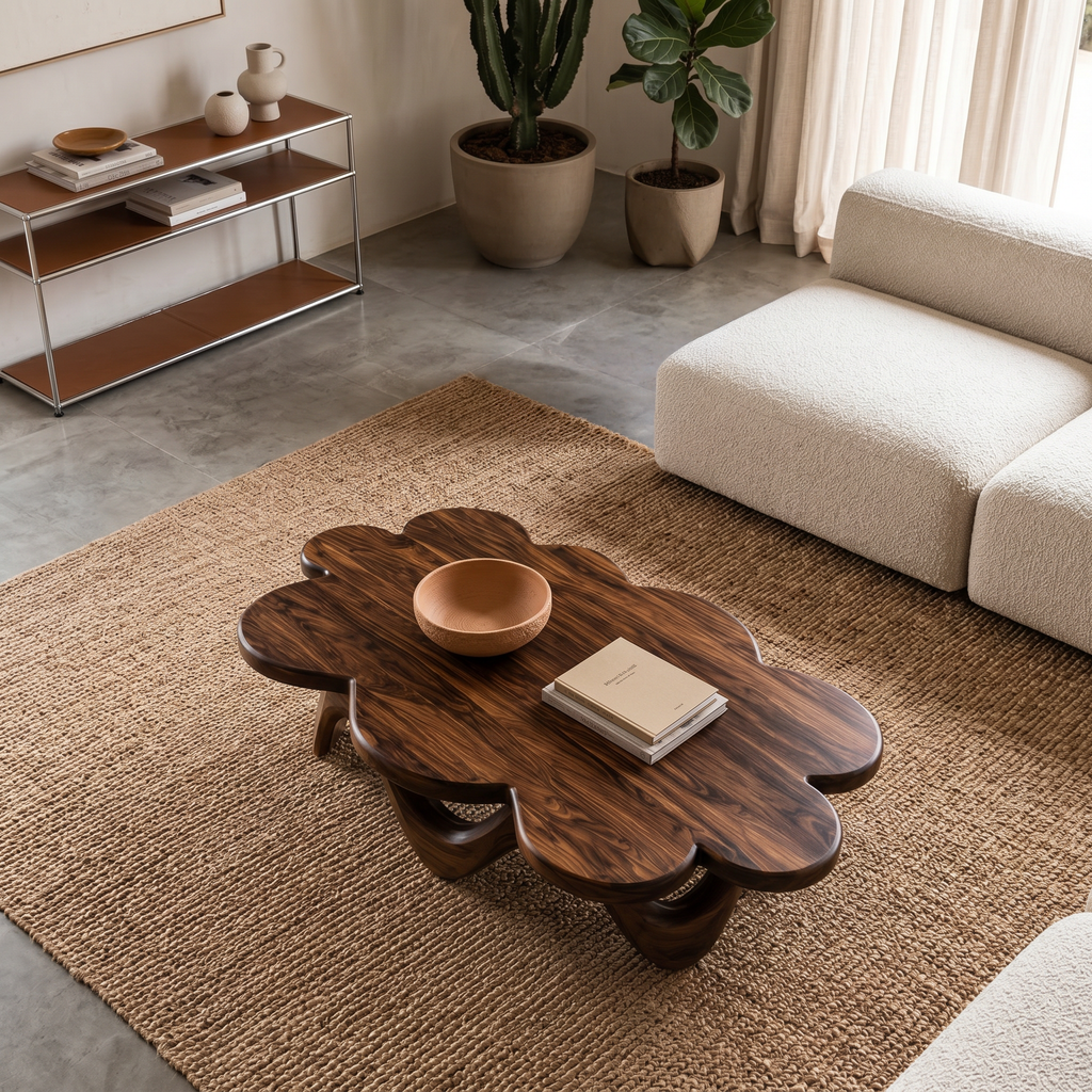 Contemporary Sculptural Flower Coffee Table For Luxury Home