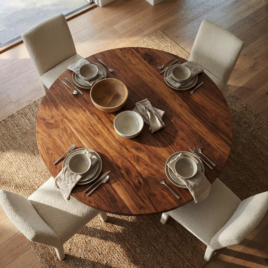Contemporary Round Sculptural Dining Table For Dining Room Furniture