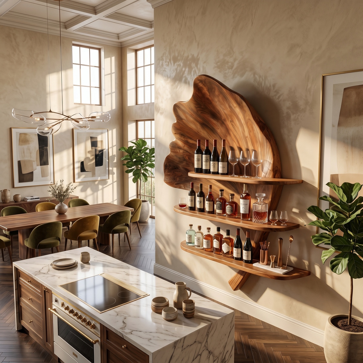 Boho Wall Wine Stand For Apartment Wine Accent Feature