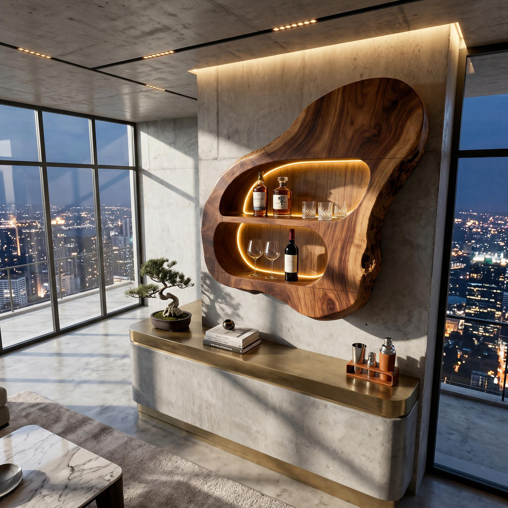 Contemporary Glass Holder Wine Rack Shelf For Dining Room