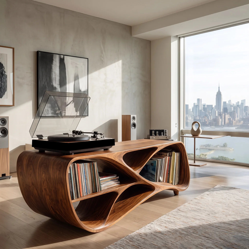 Contemporary Wooden Record Player Console For Living Room - view 2
