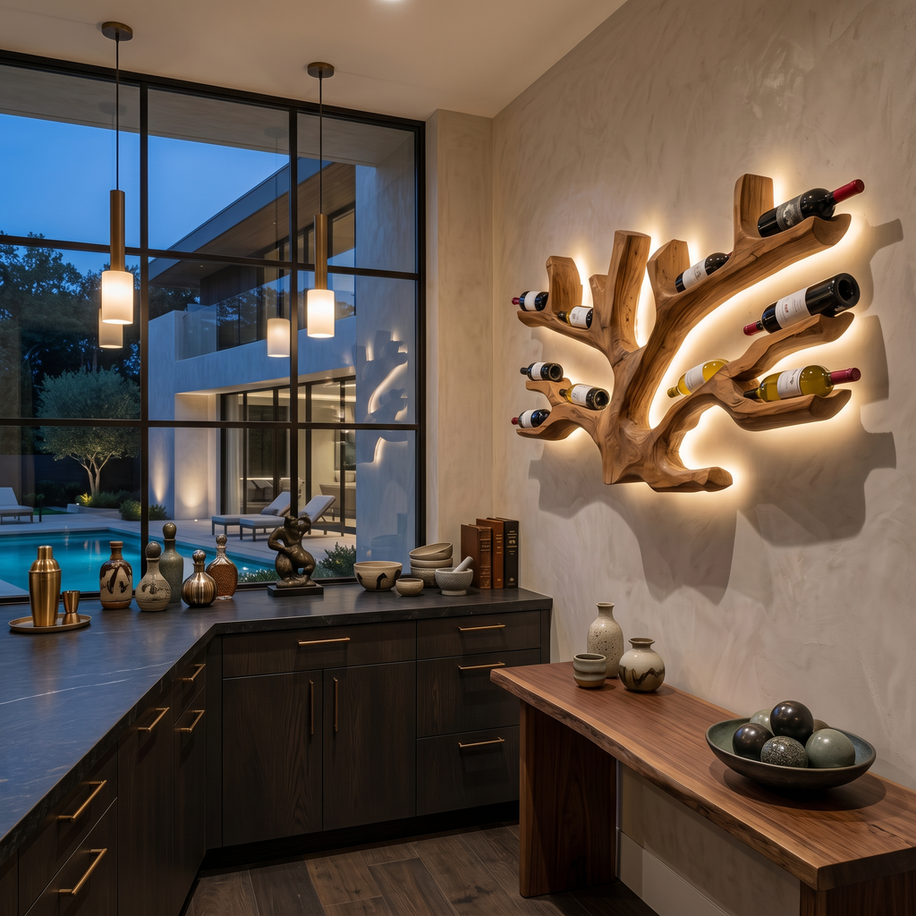Artistic Wine Holder Wall Rack For Home Bar
