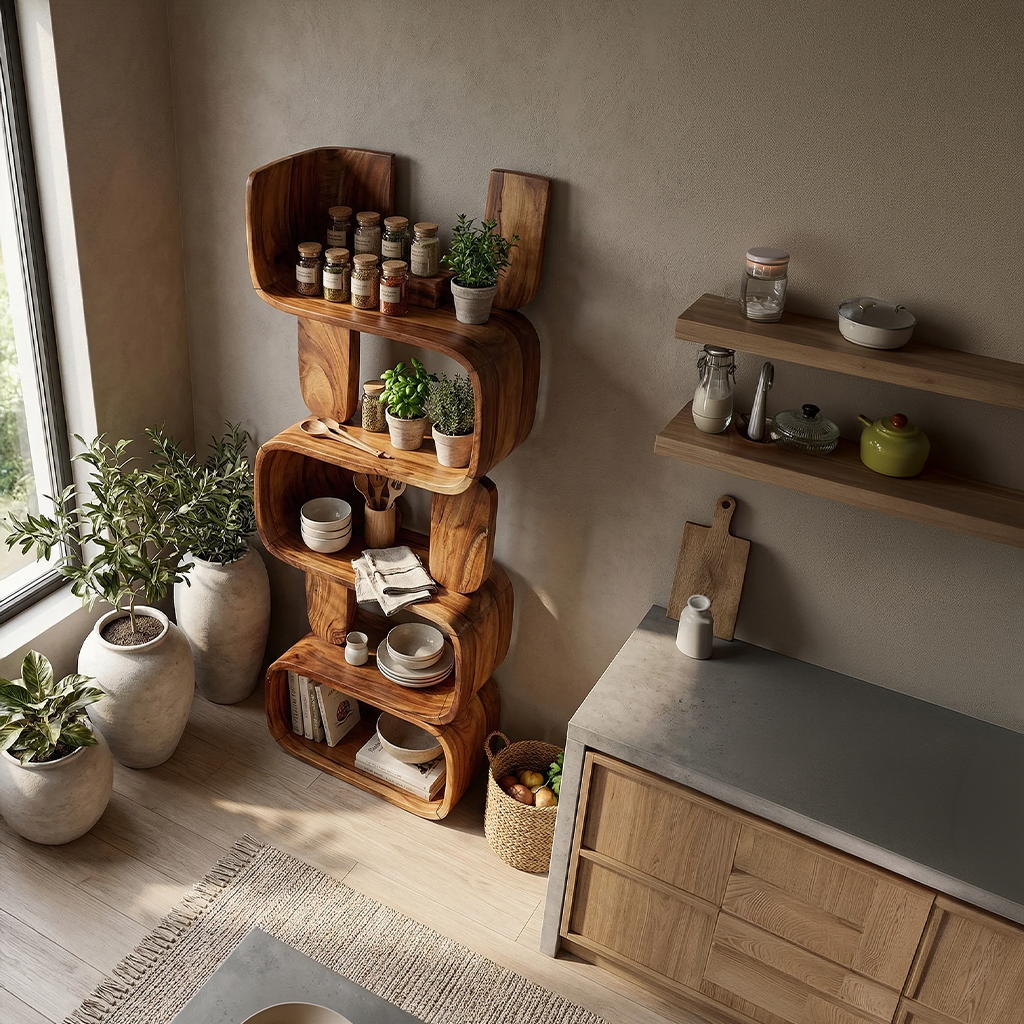 Contemporary Modern Unique Bookshelf Living Room Storage