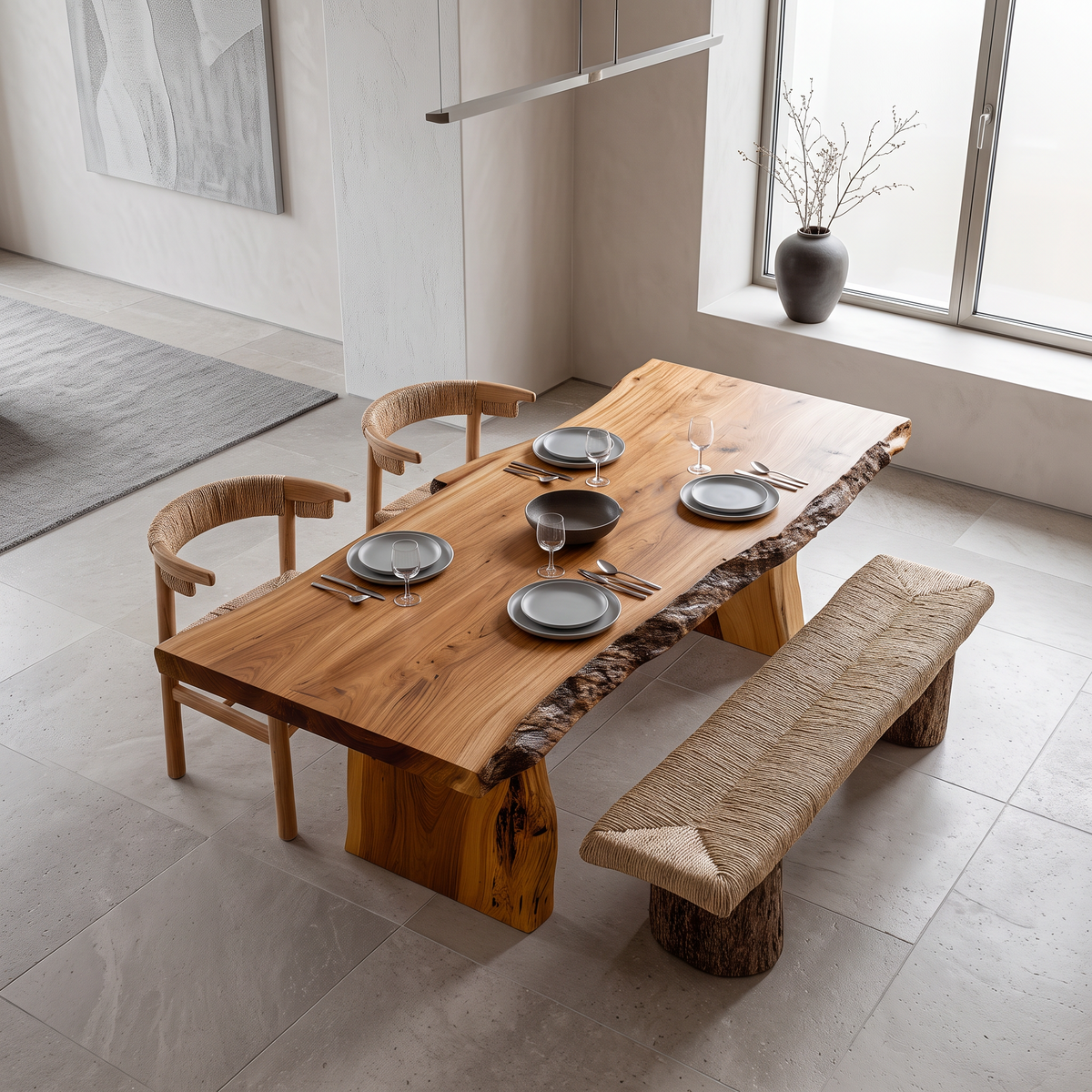 Dining Table Walnut Wood Live Edge Modern Gift - view 2