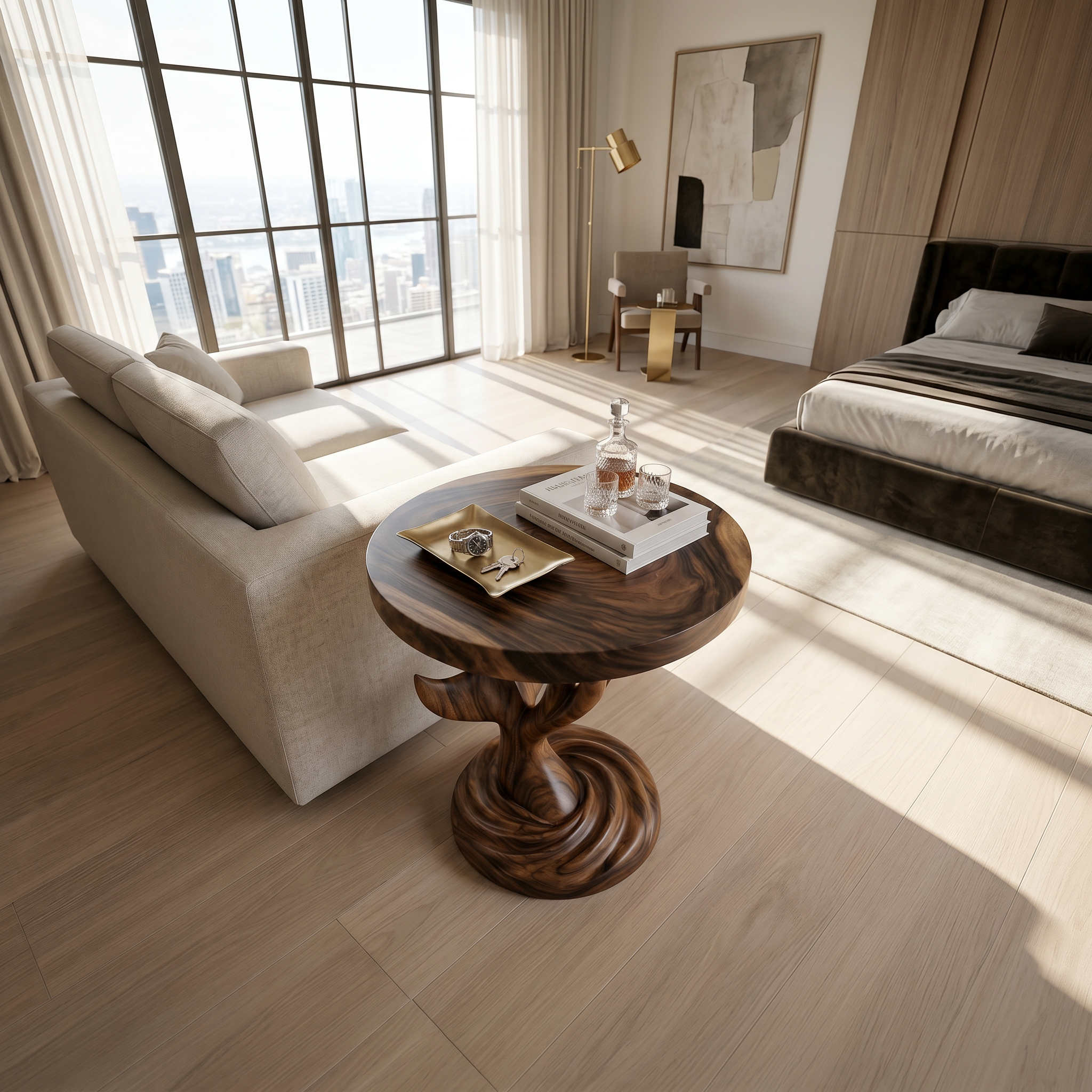 Architectural Sculptural Side Table Media Lounge