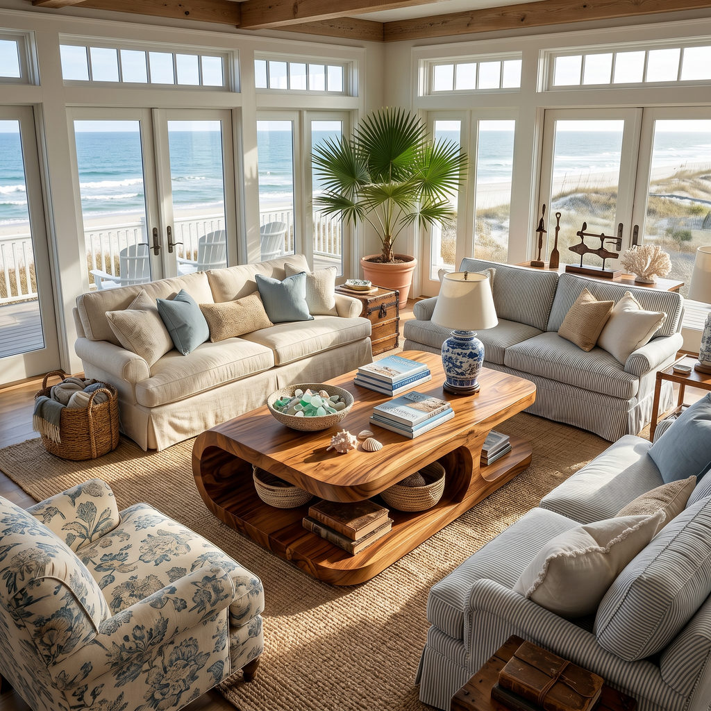 Boho Coffee Table For Coastal Interior