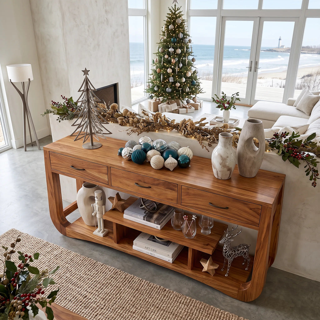 Farmhouse Christmas Behind Couch Table Modern Bedroom - view 2