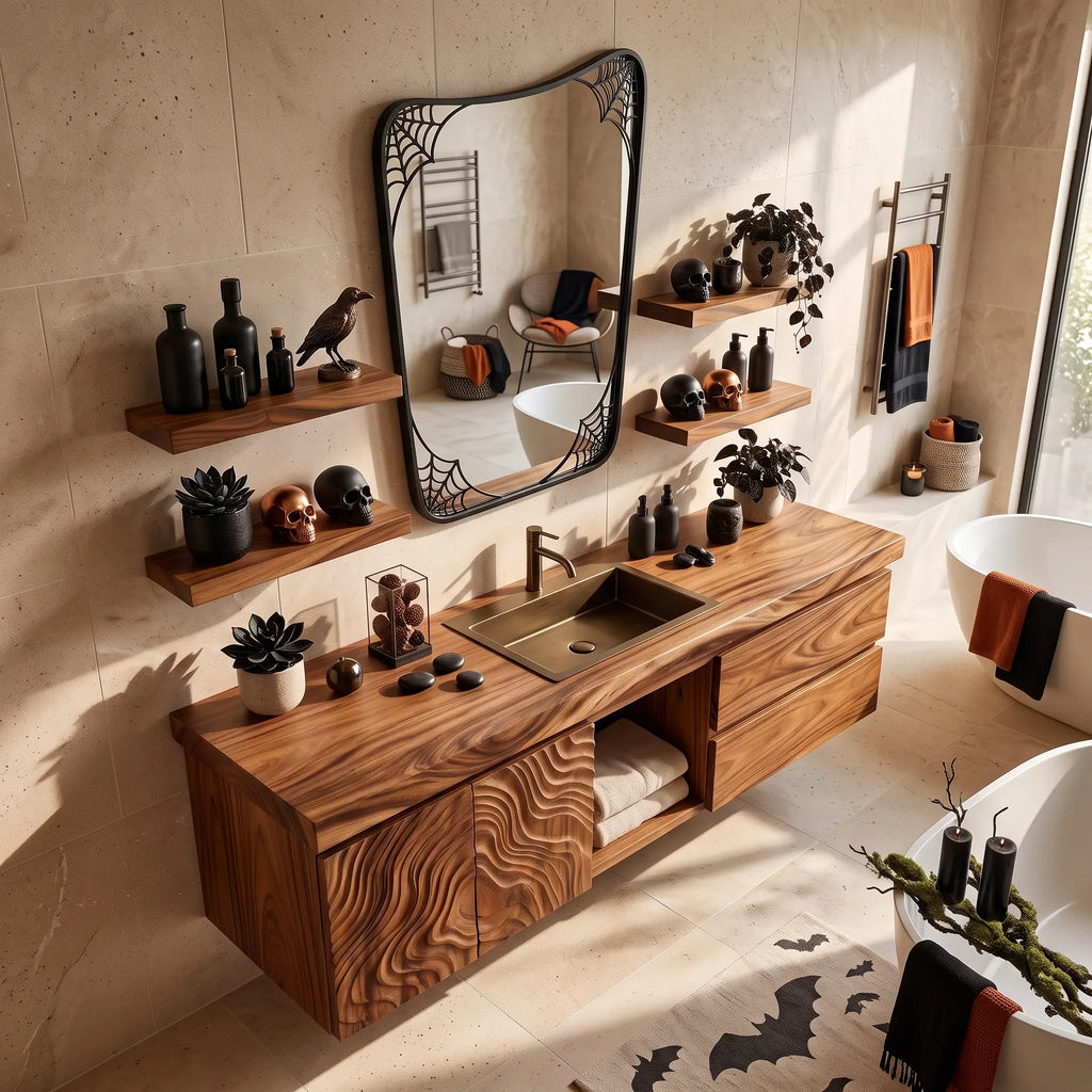 Contemporary Halloween Floating Bathroom Vanity Urban Loft