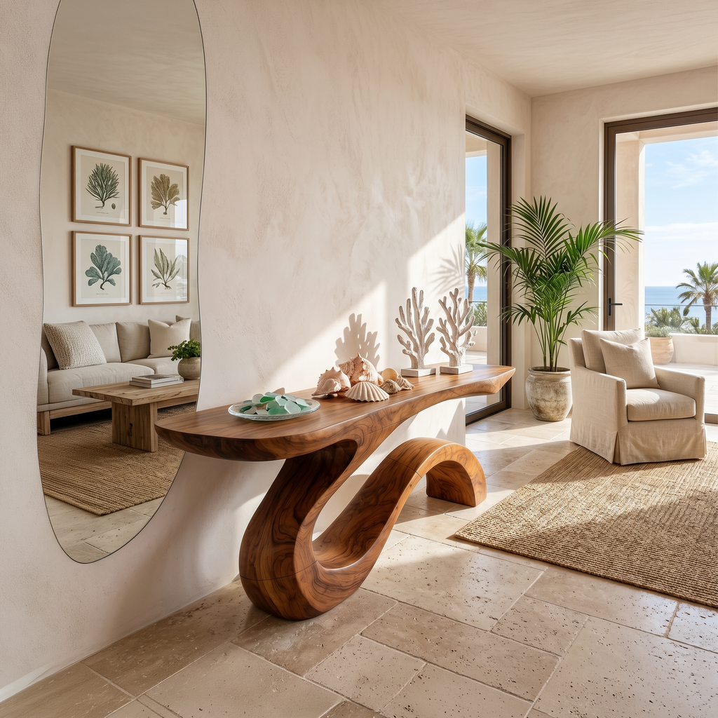 Contemporary Organic Accent Table For Open Living Space