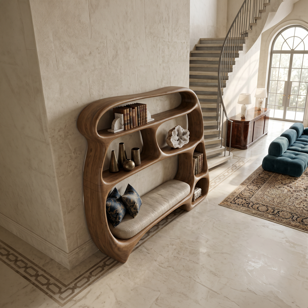 Contemporary Organic Bookshelf For Modern Living Room