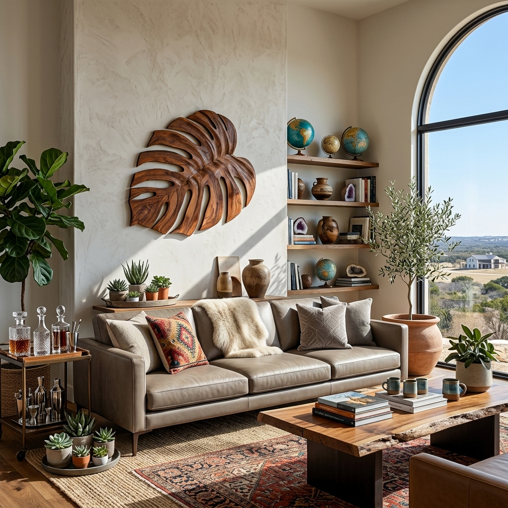 Artistic Wooden Leaf Wall Art For Living Room