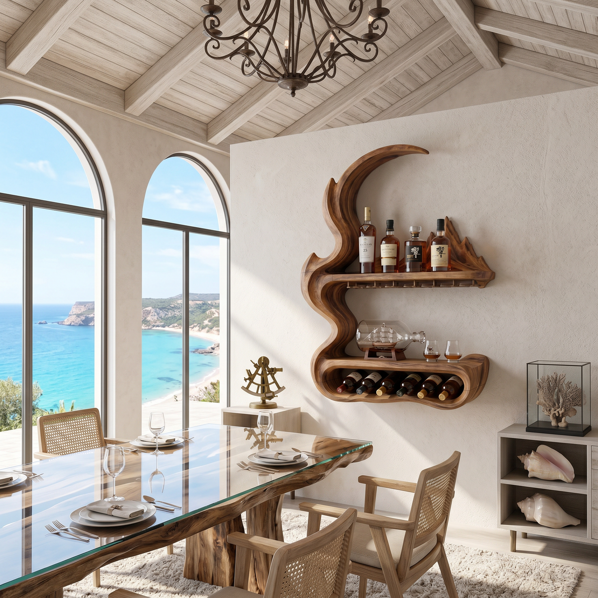 Contemporary Artistic Wine Rack For Open Interior