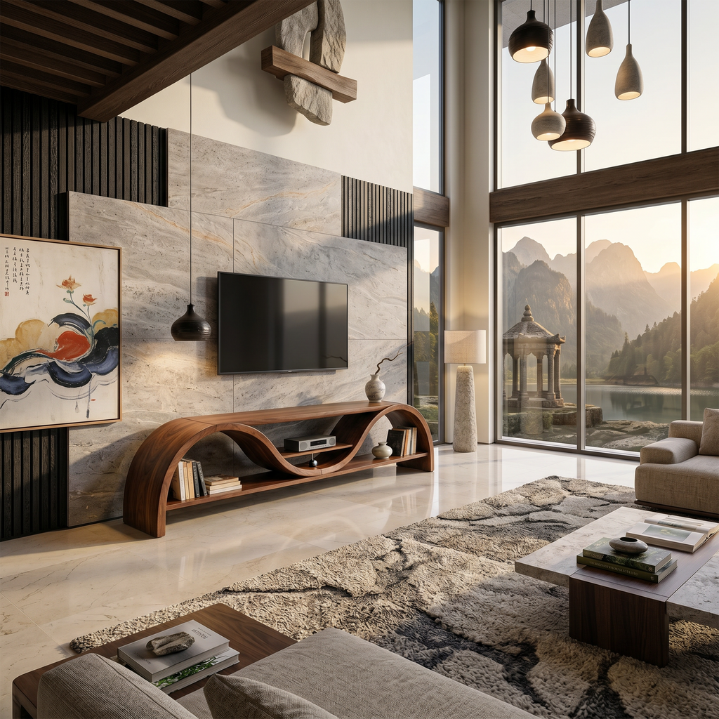 Contemporary Organic TV Stand For Entertainment Interior