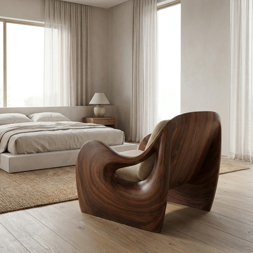 Elegant Natural Wood Chair For Modern Living Room - view 2