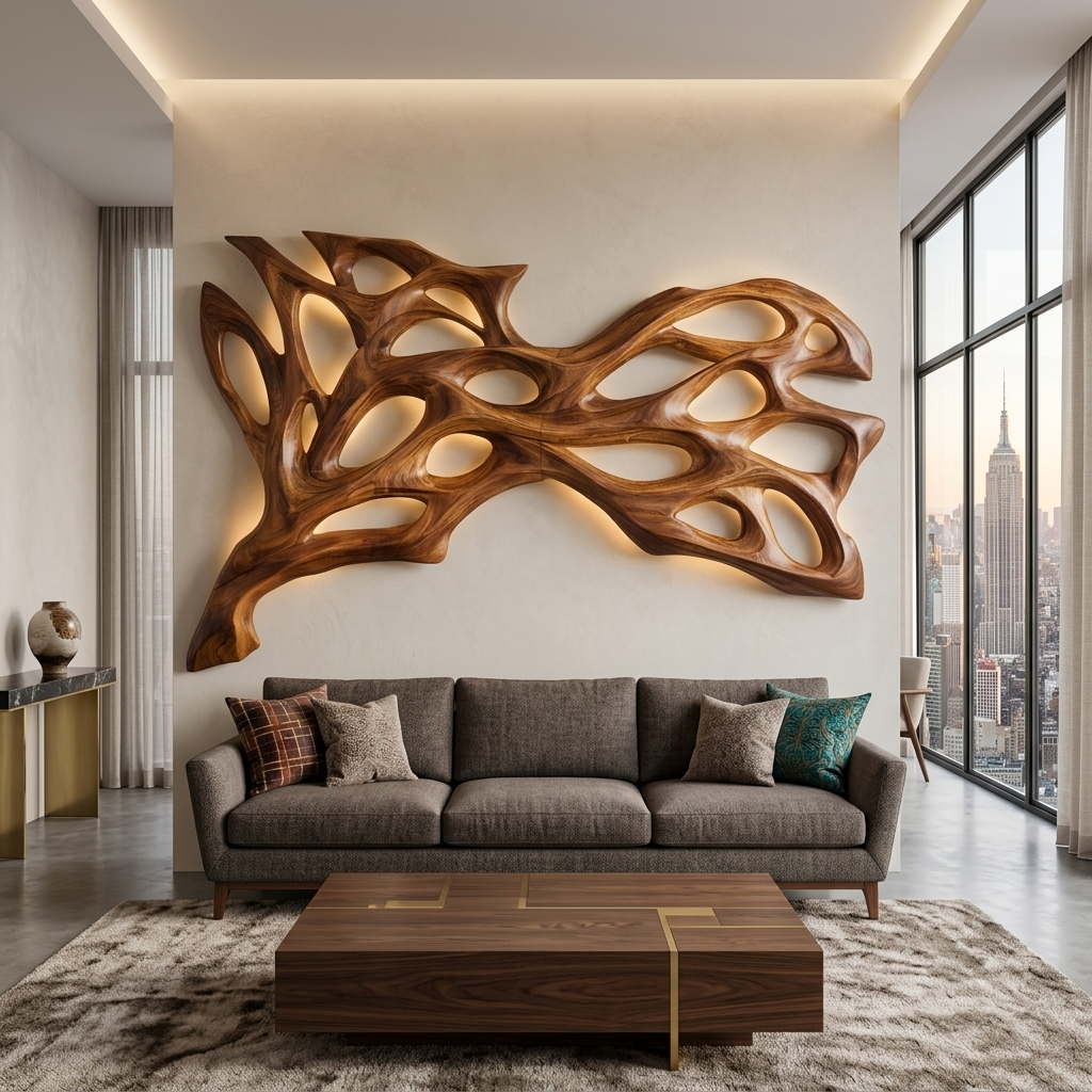 Contemporary Natural Wood Wall Art For Modern Home