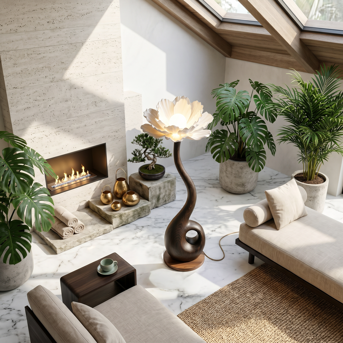 Artistic Floor Lamp With Nature Inspired Flower Design For Living Room - view 6
