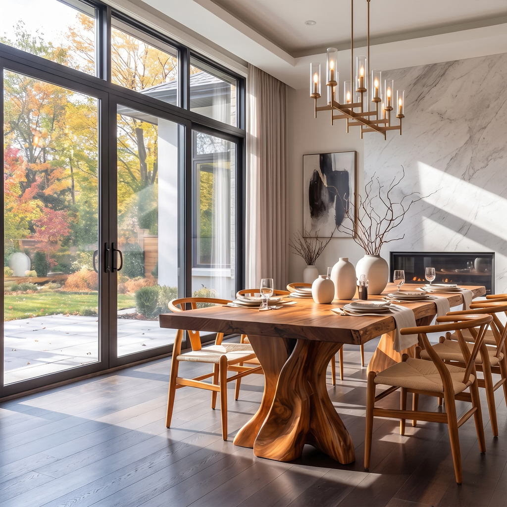 Contemporary Halloween Dining Table With Artistic Tree Form Base For Dining Room