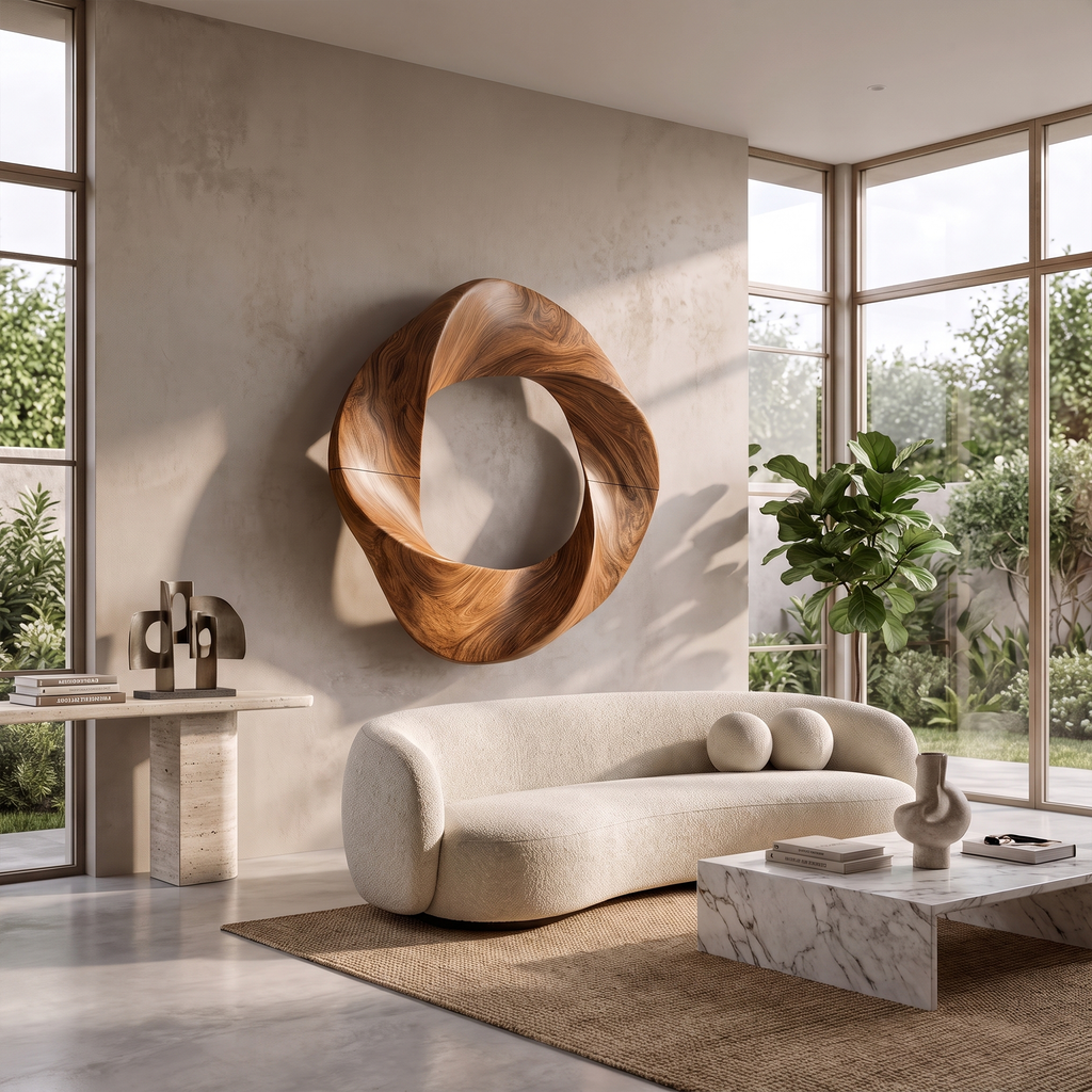 Contemporary Interlocking Circle Wall Art For Hallway And Bedroom - view 2