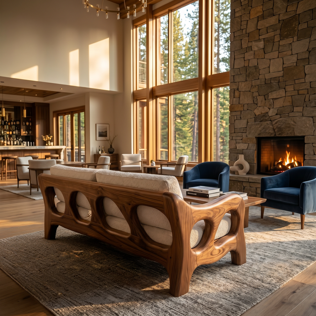 Architectural Sculptural Sofa Luxury Family Room