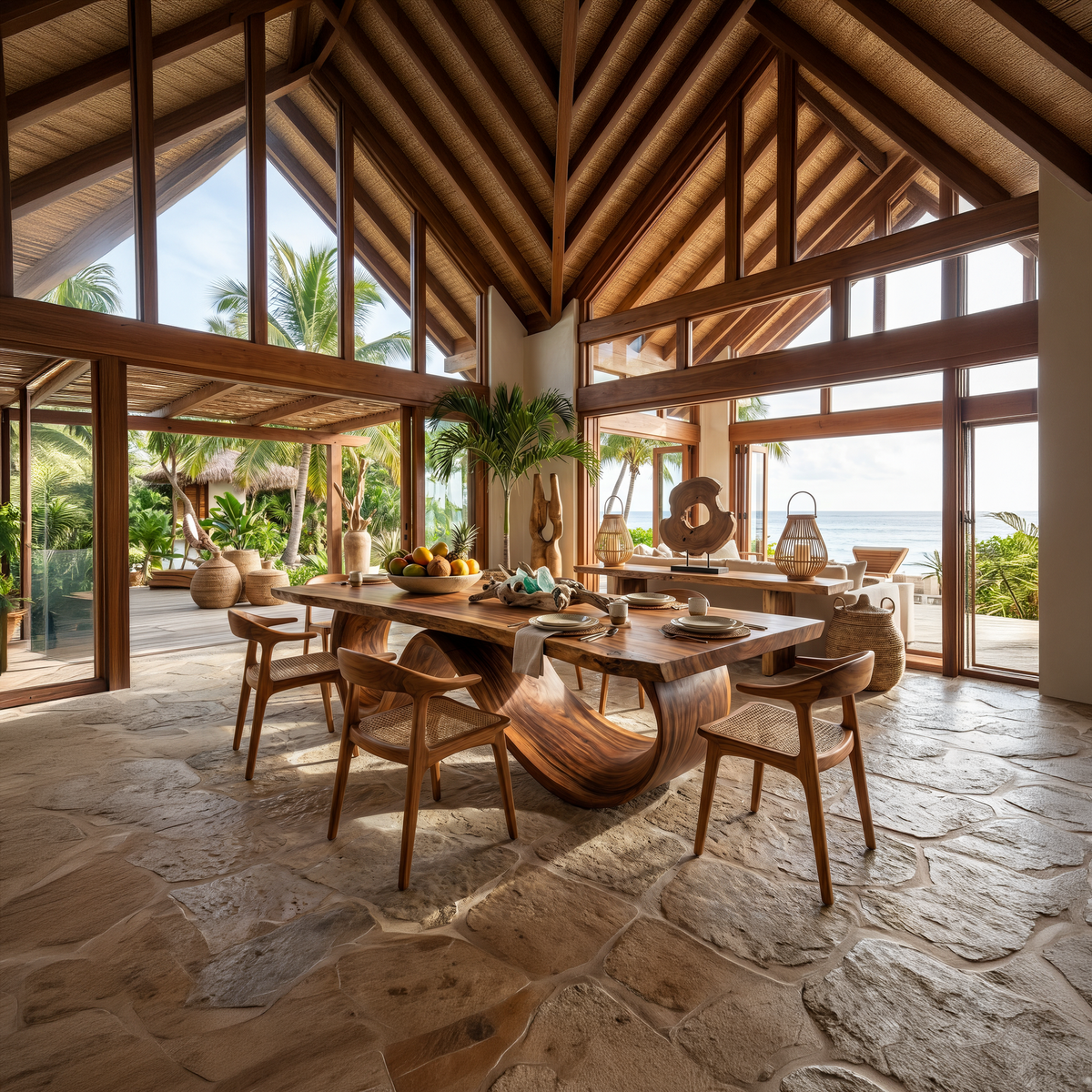 Contemporary Natural Edge Dining Table For Home Gathering