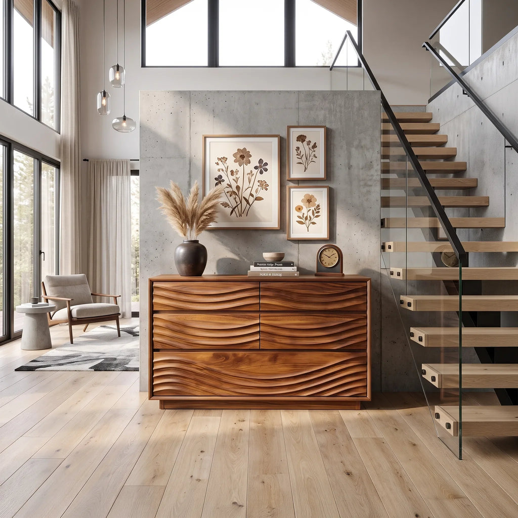 Contemporary Ripple Nursery Dresser For Baby Room