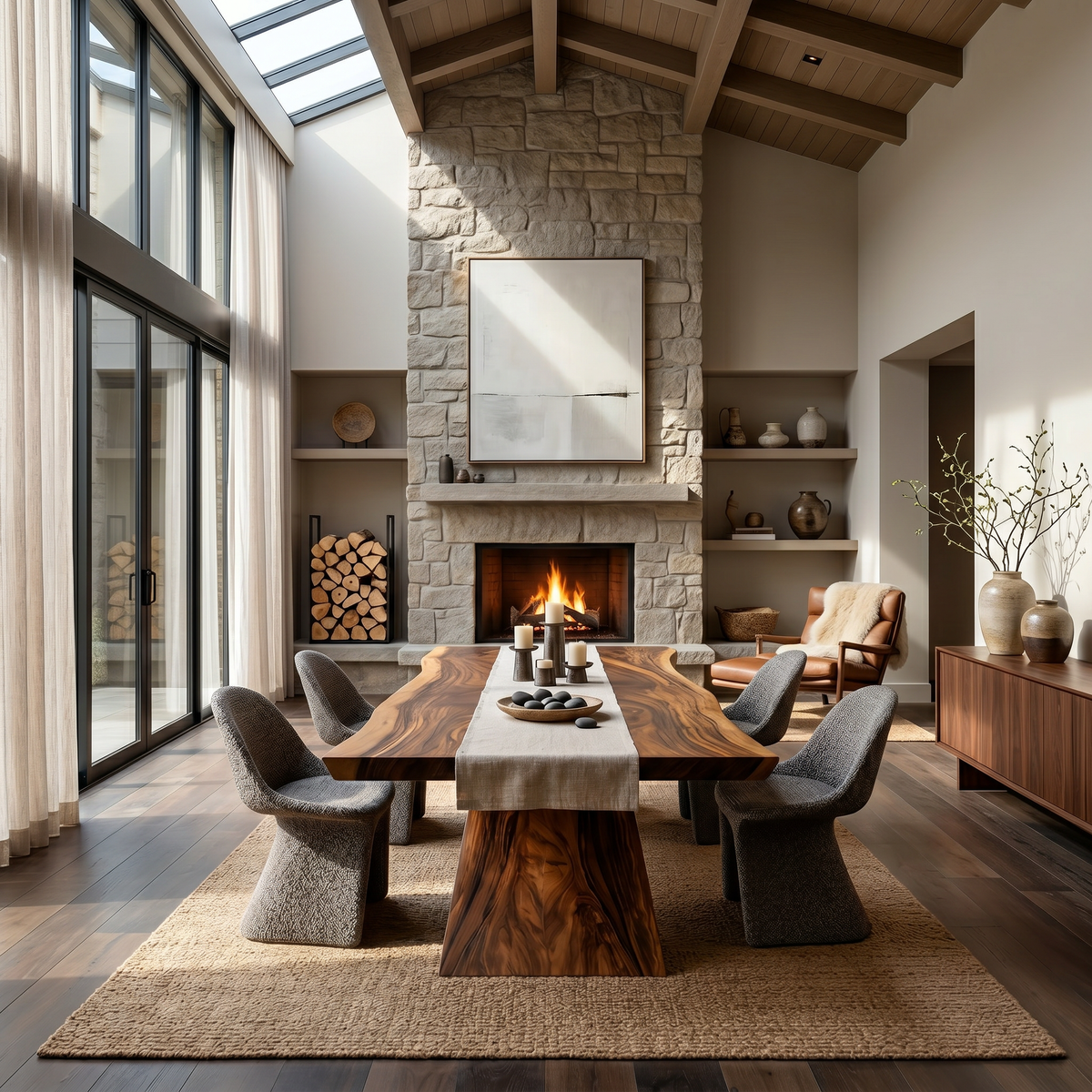 Contemporary Organic Edge Dining Table For Dining Interior