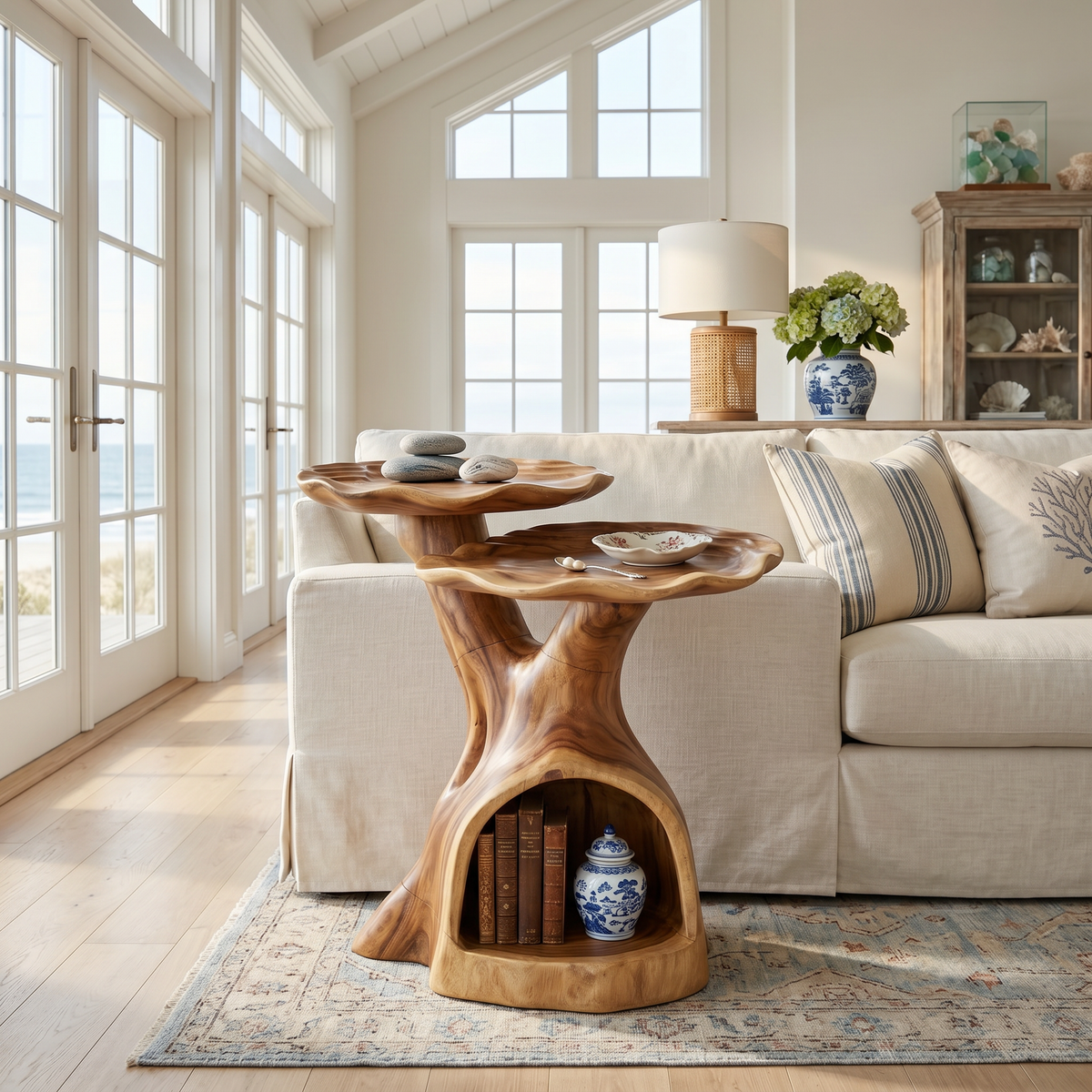 Contemporary Dual Tier Side Table Designer Residence