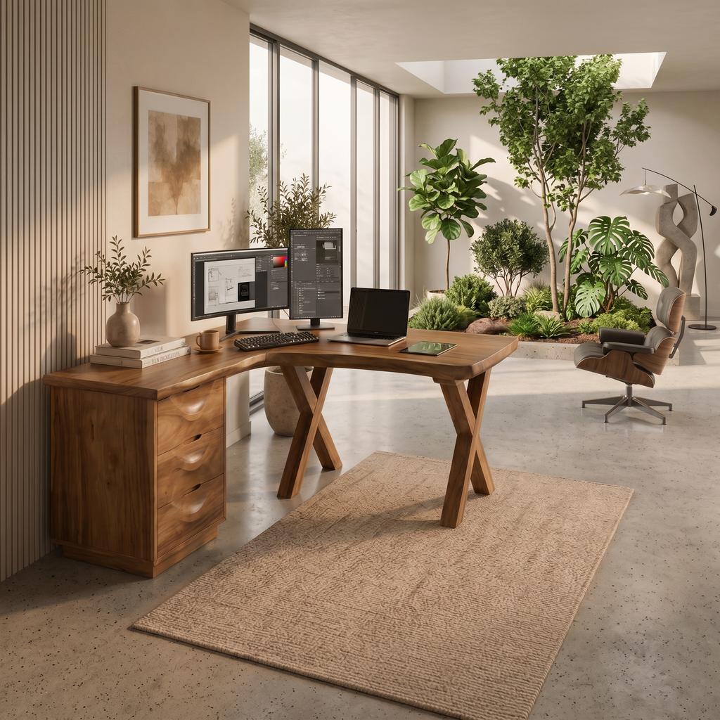 Contemporary Corner Executive Desk Home Office