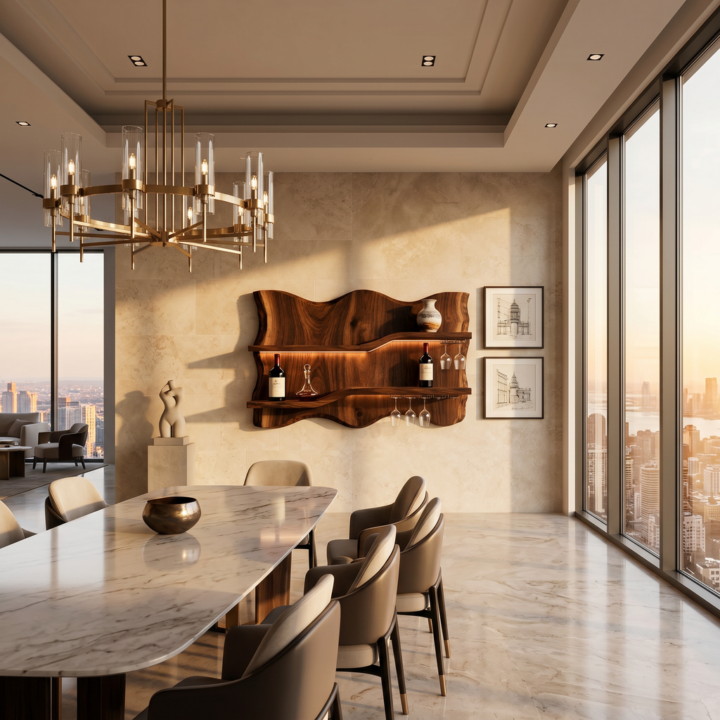 Contemporary Bottle Storage Wine Rack For Dining Space