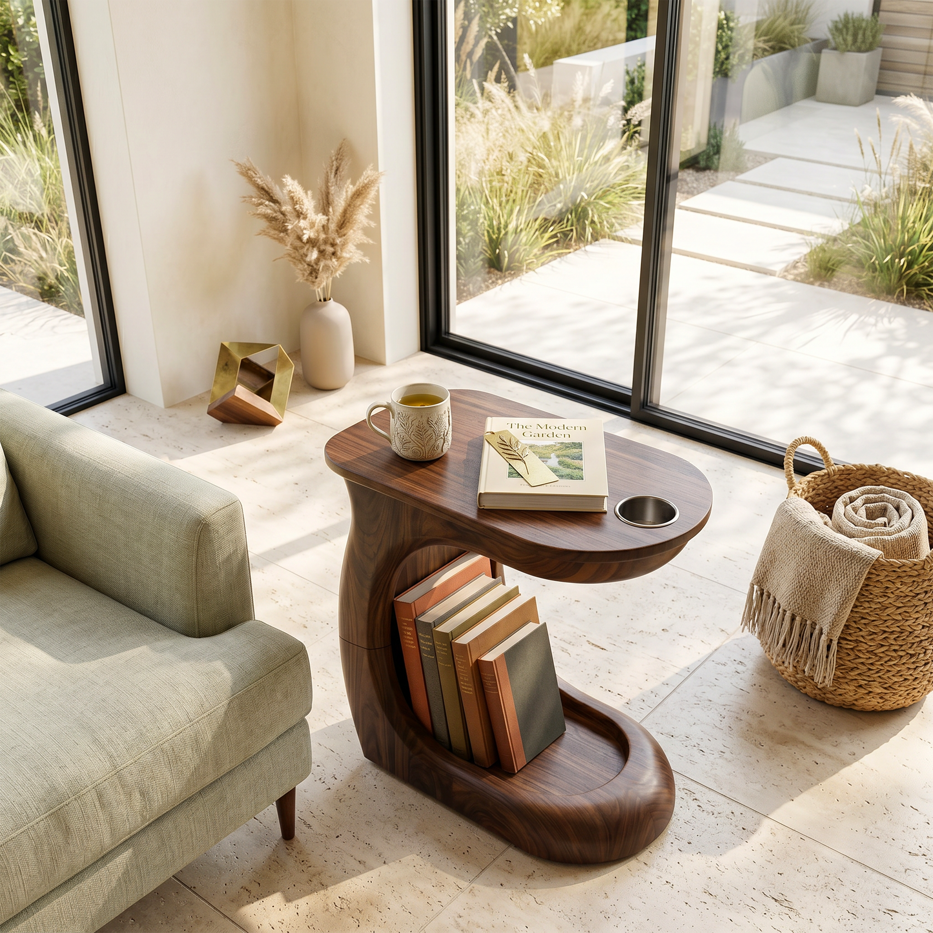 Contemporary Sculptural Side Table For Loft Interior Space