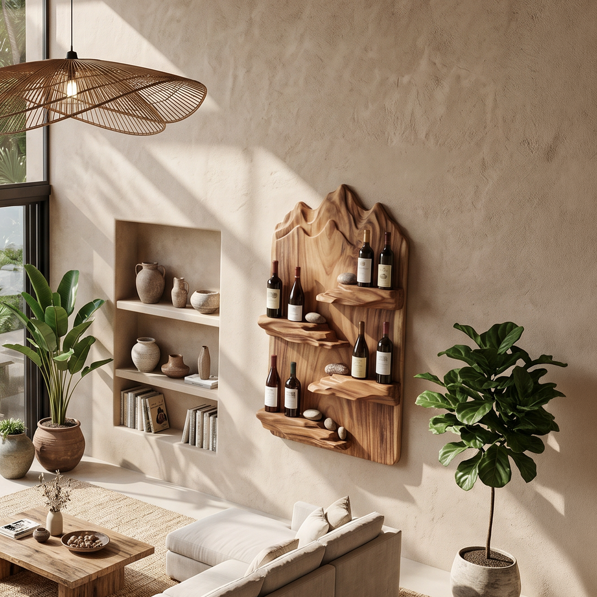 Contemporary Landscape Bottle Holder For Modern Interior