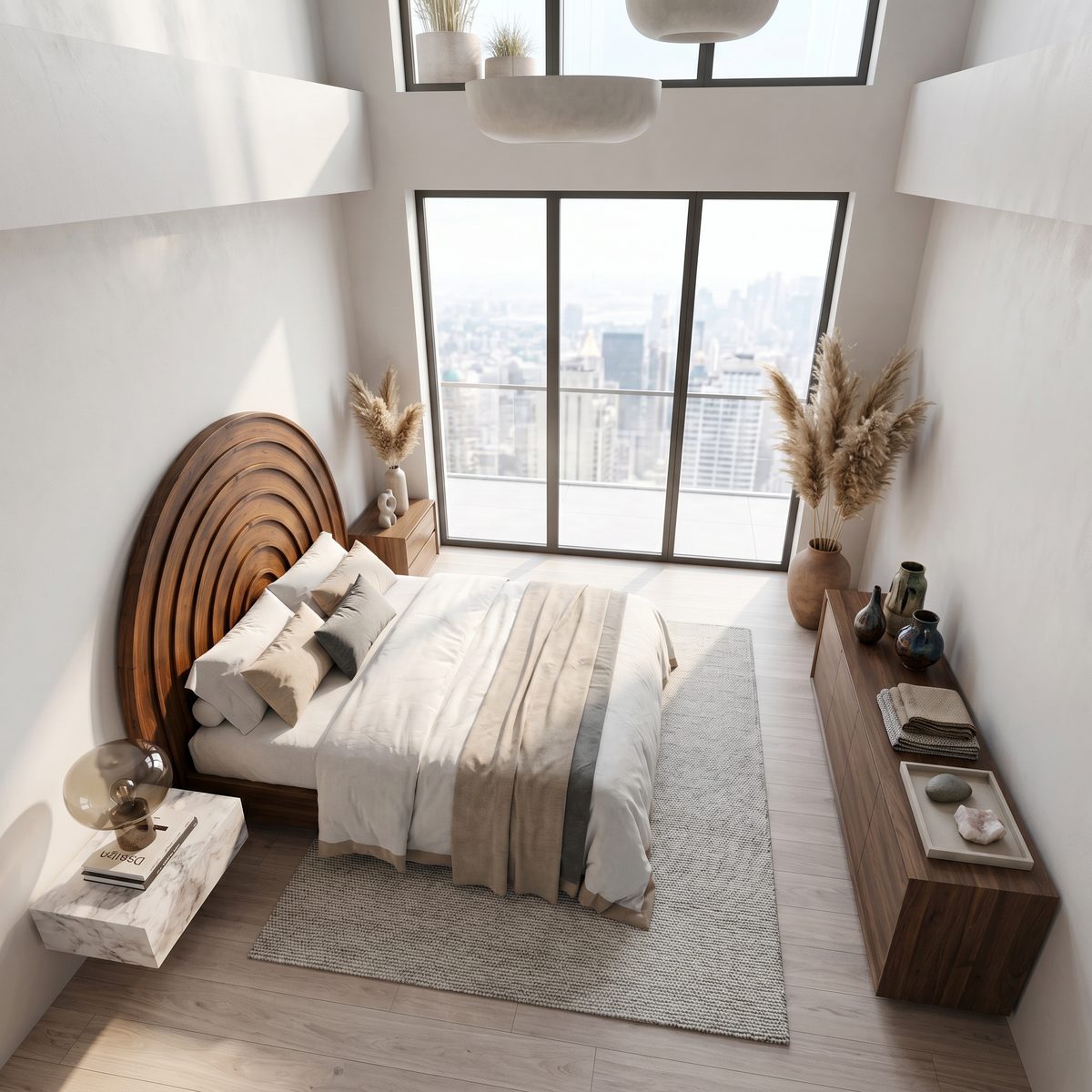 Contemporary Arched Headboard Wooden Bed Headboard For Bedroom - view 2
