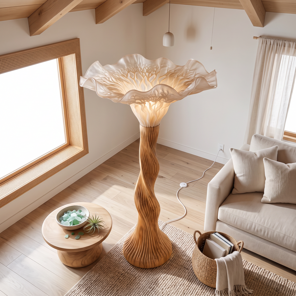 Contemporary Floor Lamp Artistic Mushroom Silhouette Lounge - view 2
