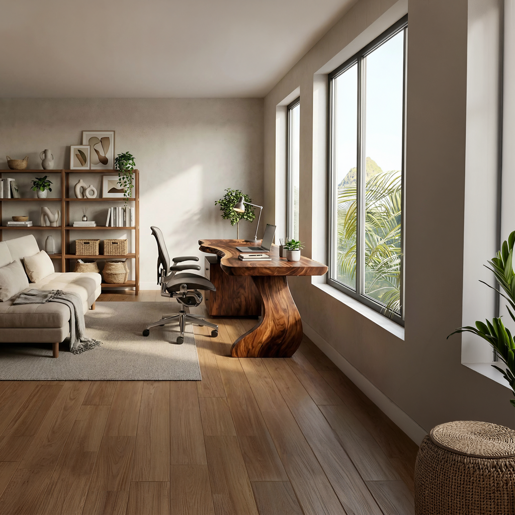 Contemporary Desk With Storage For Curated Home Office