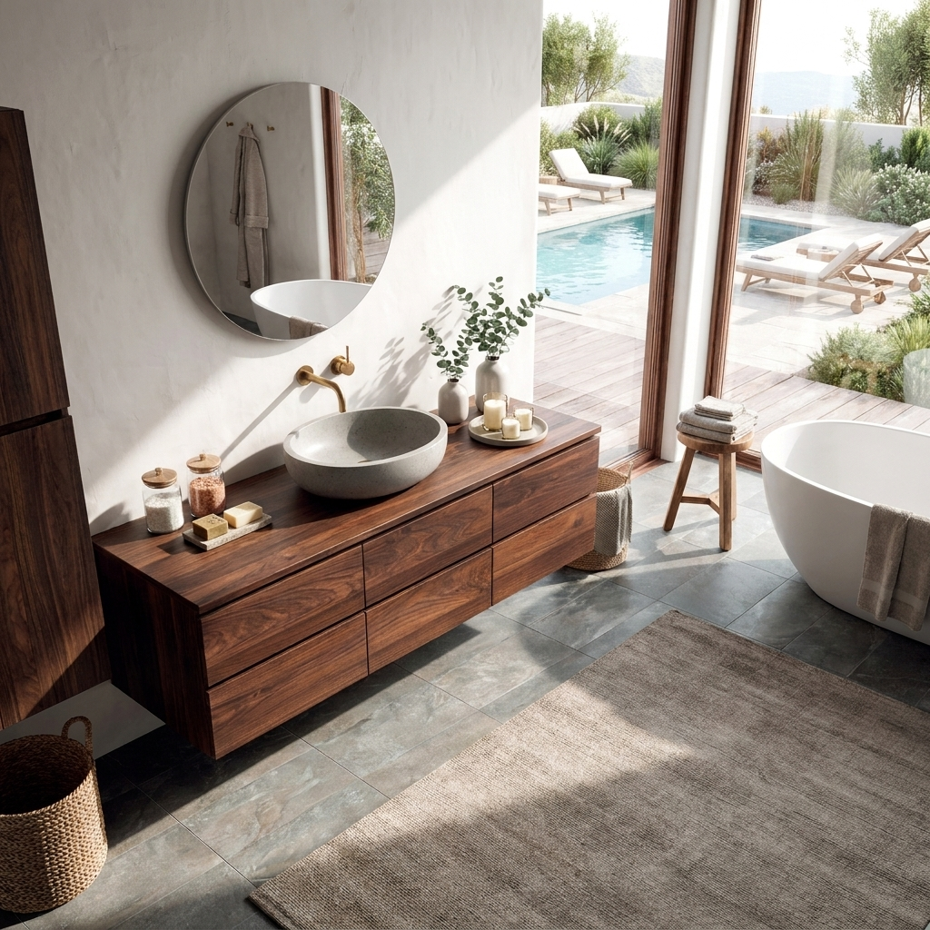 Contemporary Floating Bathroom Vanity With 2 Tiers Drawer For Bathroom