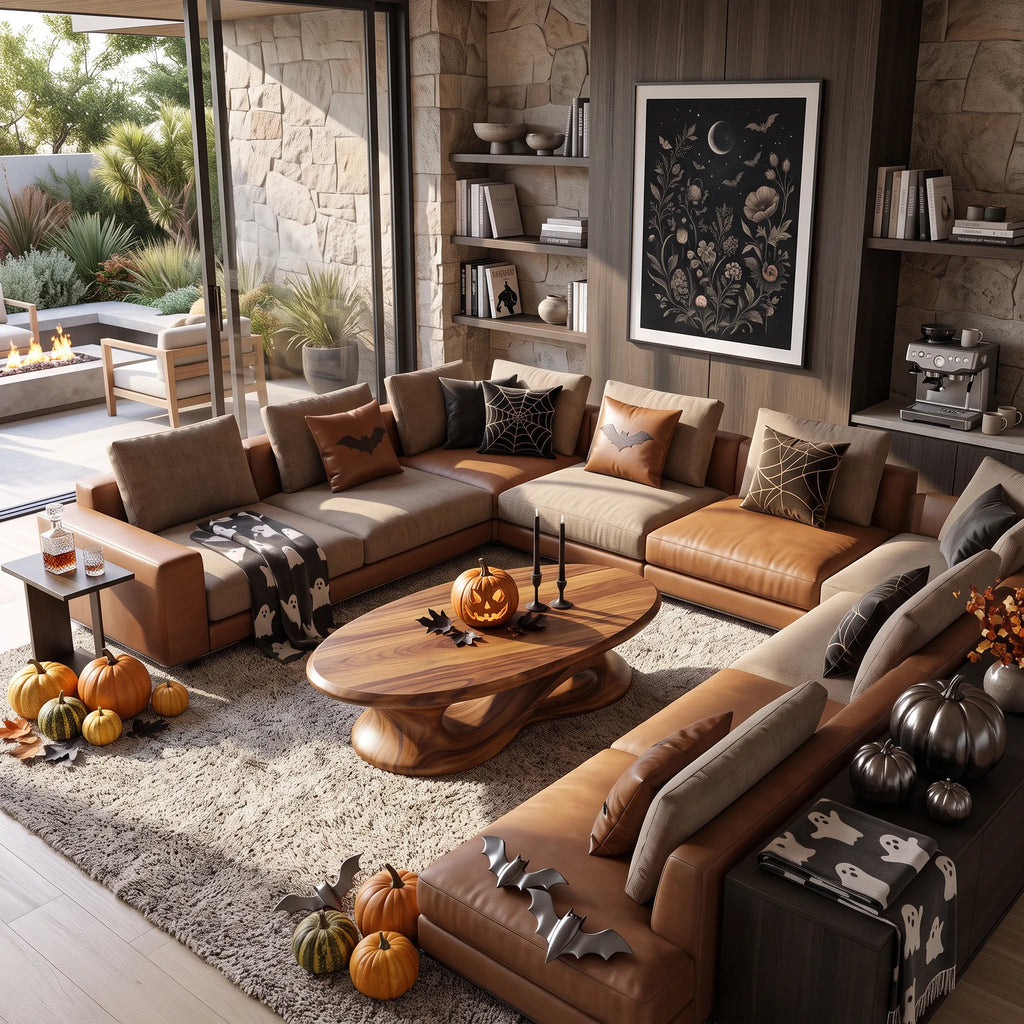 Contemporary Halloween Curved Coffee Table For Home Interior