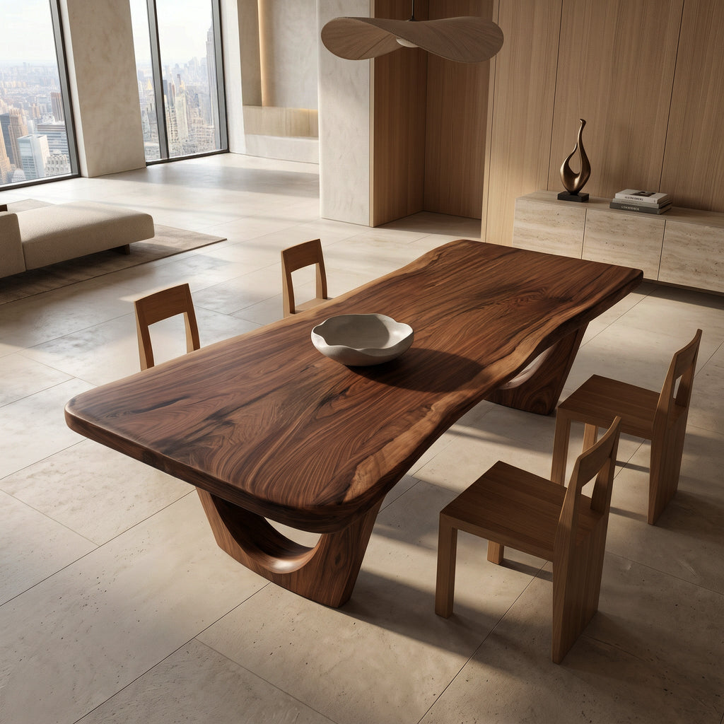 Contemporary Rectangular Sculpture Dining Table For Dining Room
