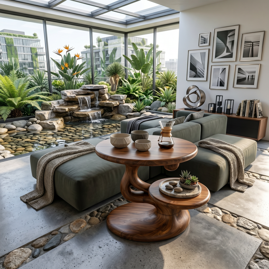 Contemporary Floating Side Table Mountain Retreat