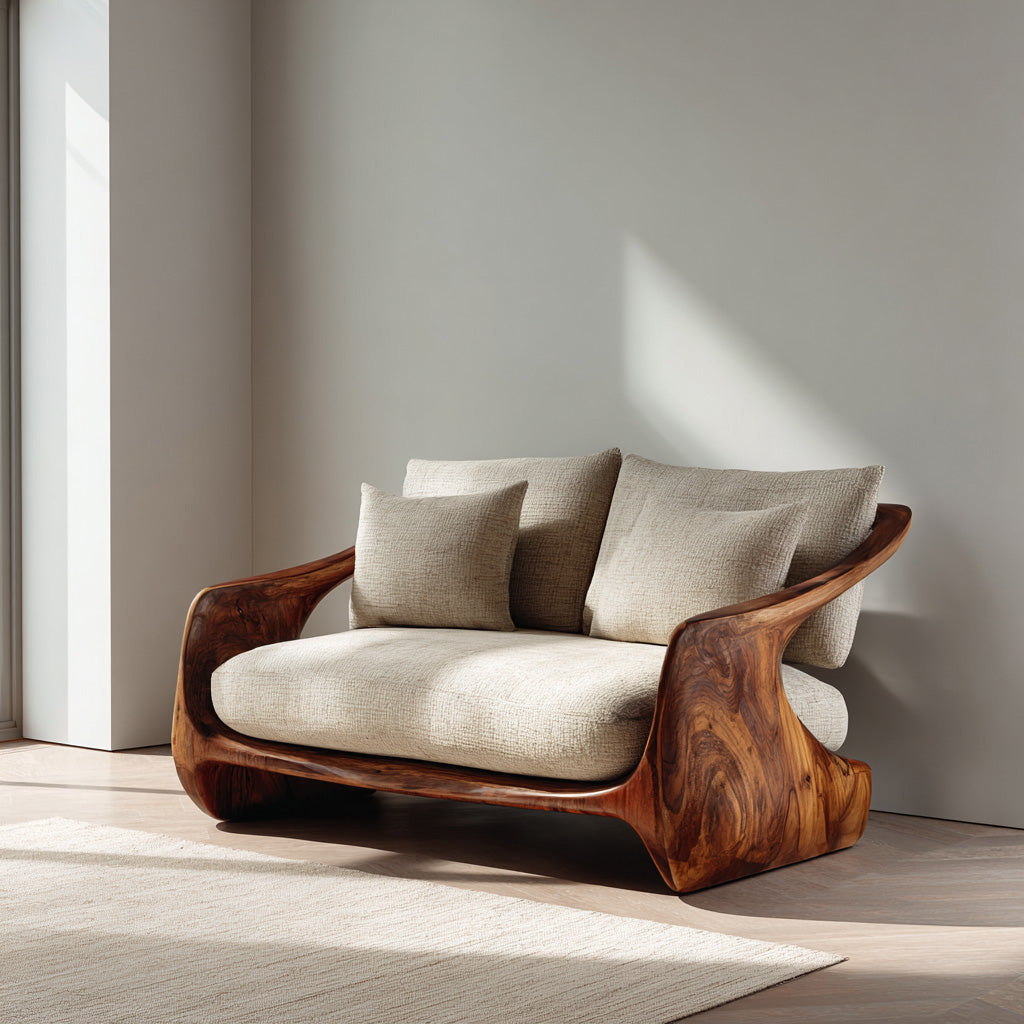 Contemporary Natural Wood Sofa For Modern Minimalist Home