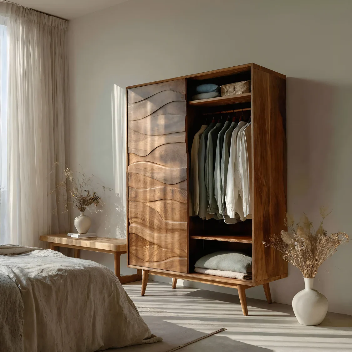 Artistic Sculptural Wardrobe For Bedroom Decor Interior