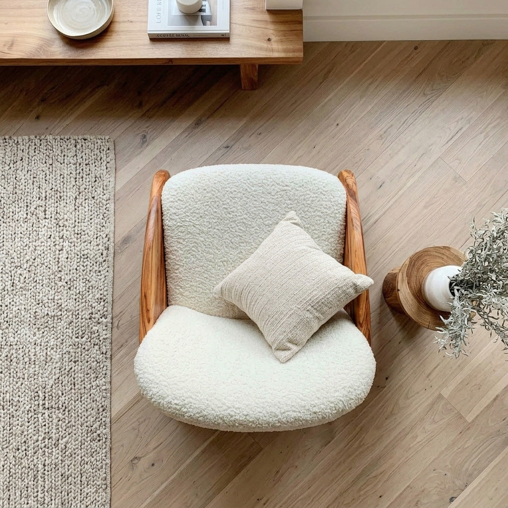 Contemporary Natural Wood Chair For Living Room Decor