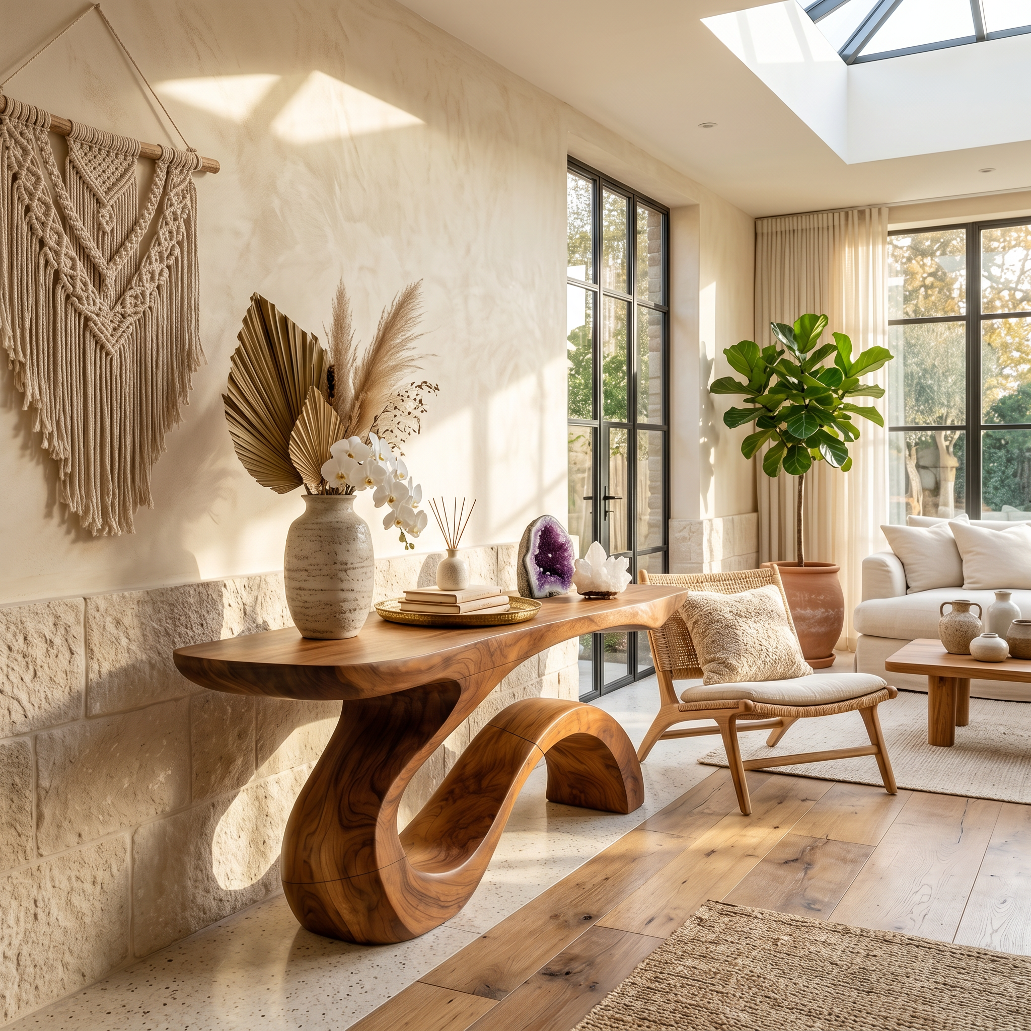 Contemporary Organic Accent Table For Open Living Space