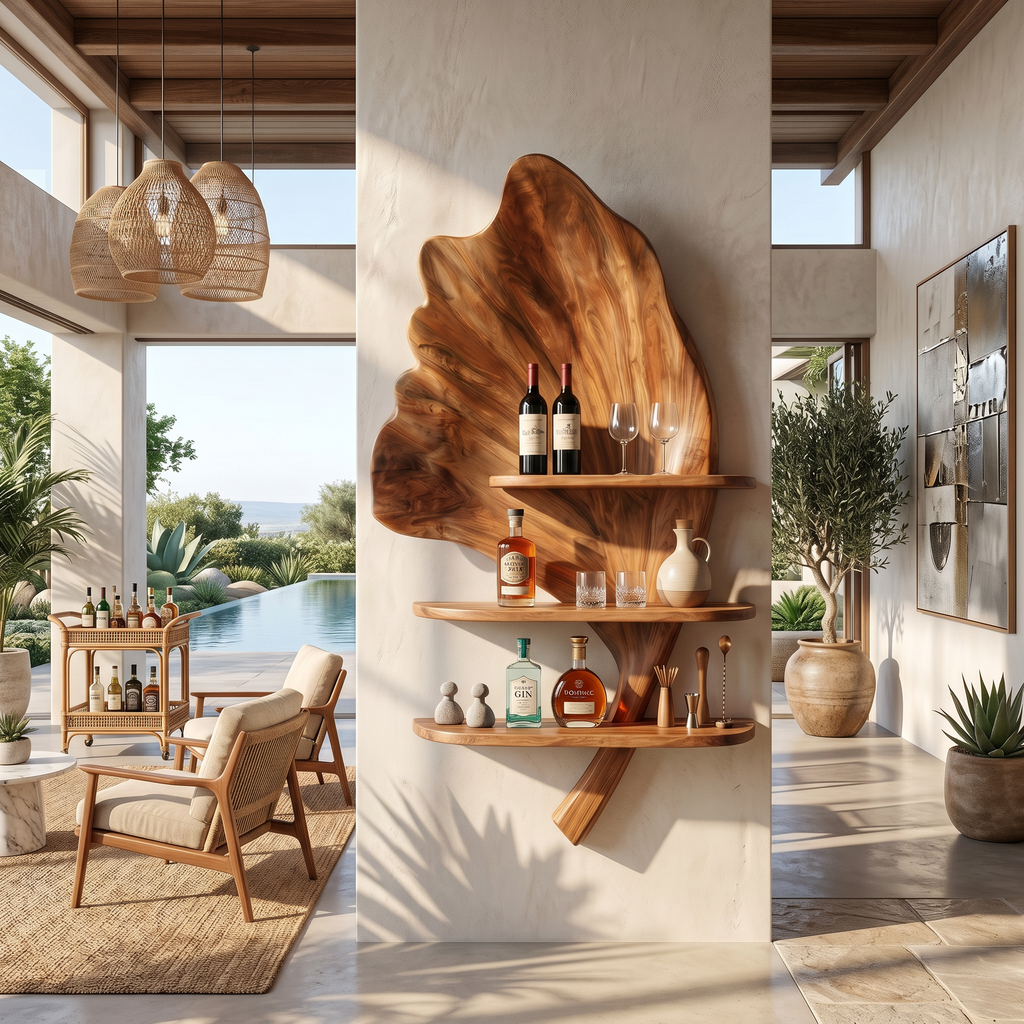 Boho Wall Wine Stand For Apartment Wine Accent Feature
