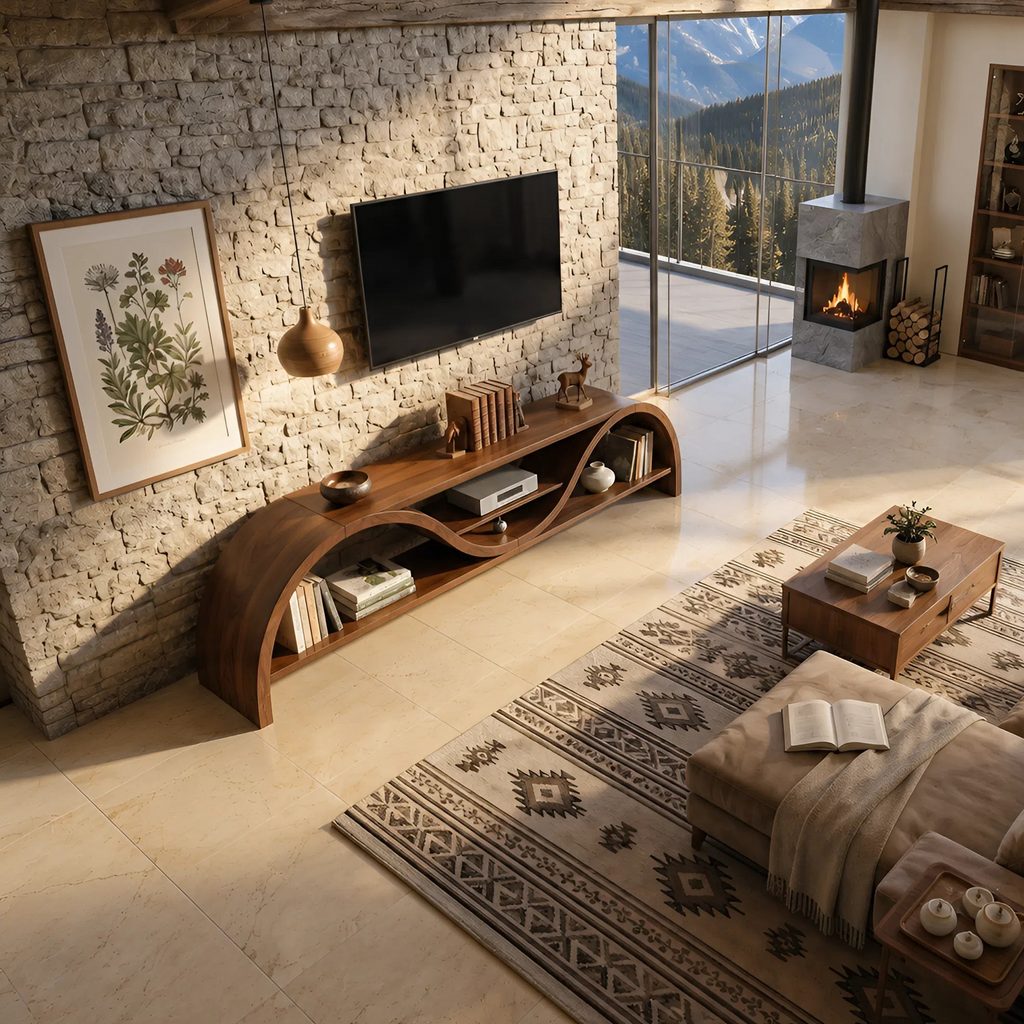 Contemporary Organic TV Stand For Entertainment Interior