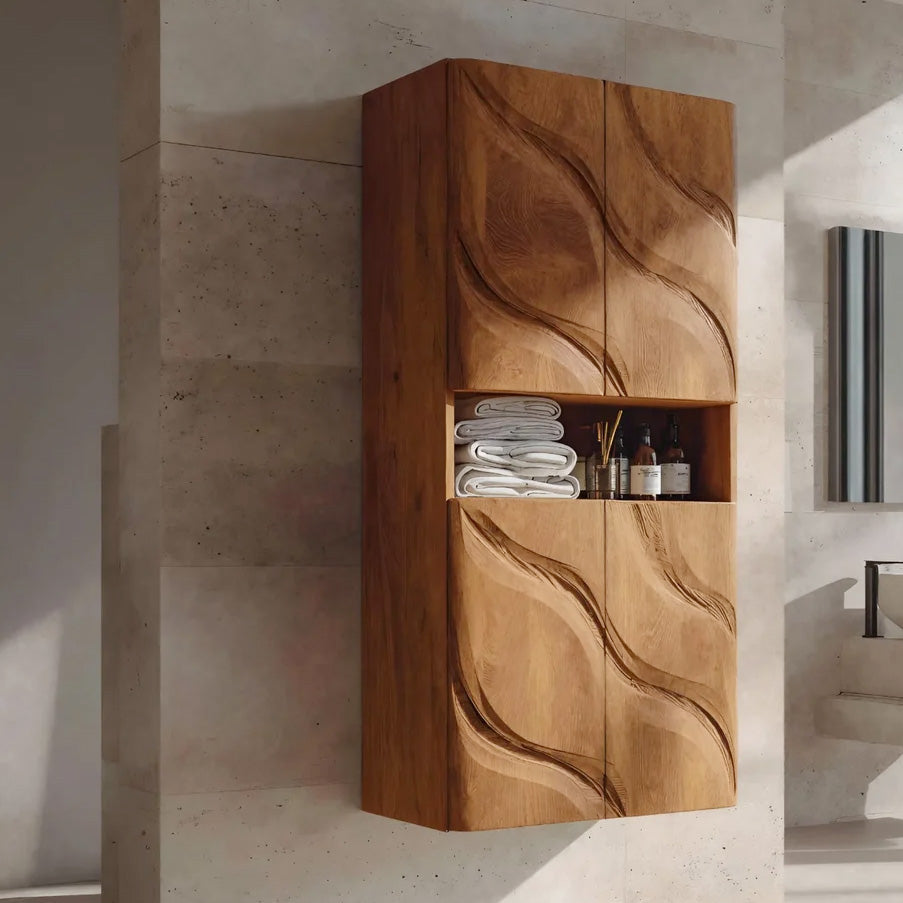 Contemporary Bathroom Cabinet Waves Design For Bathroom