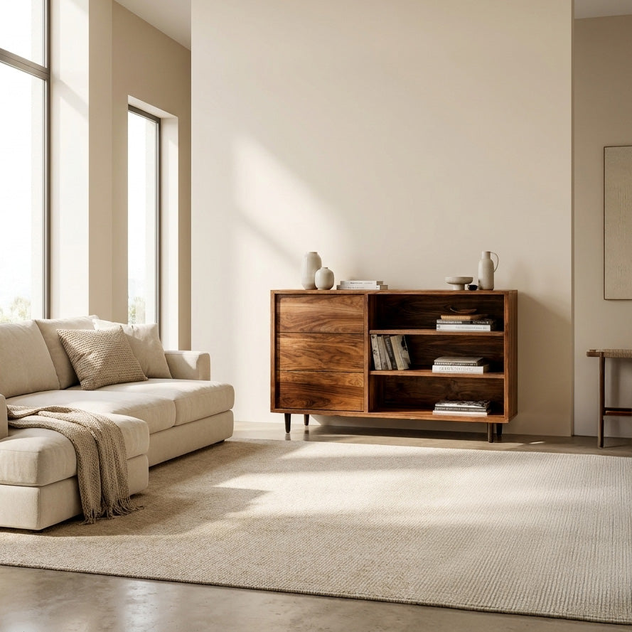 Elegant Natural Wood Console Table For Small Living Room