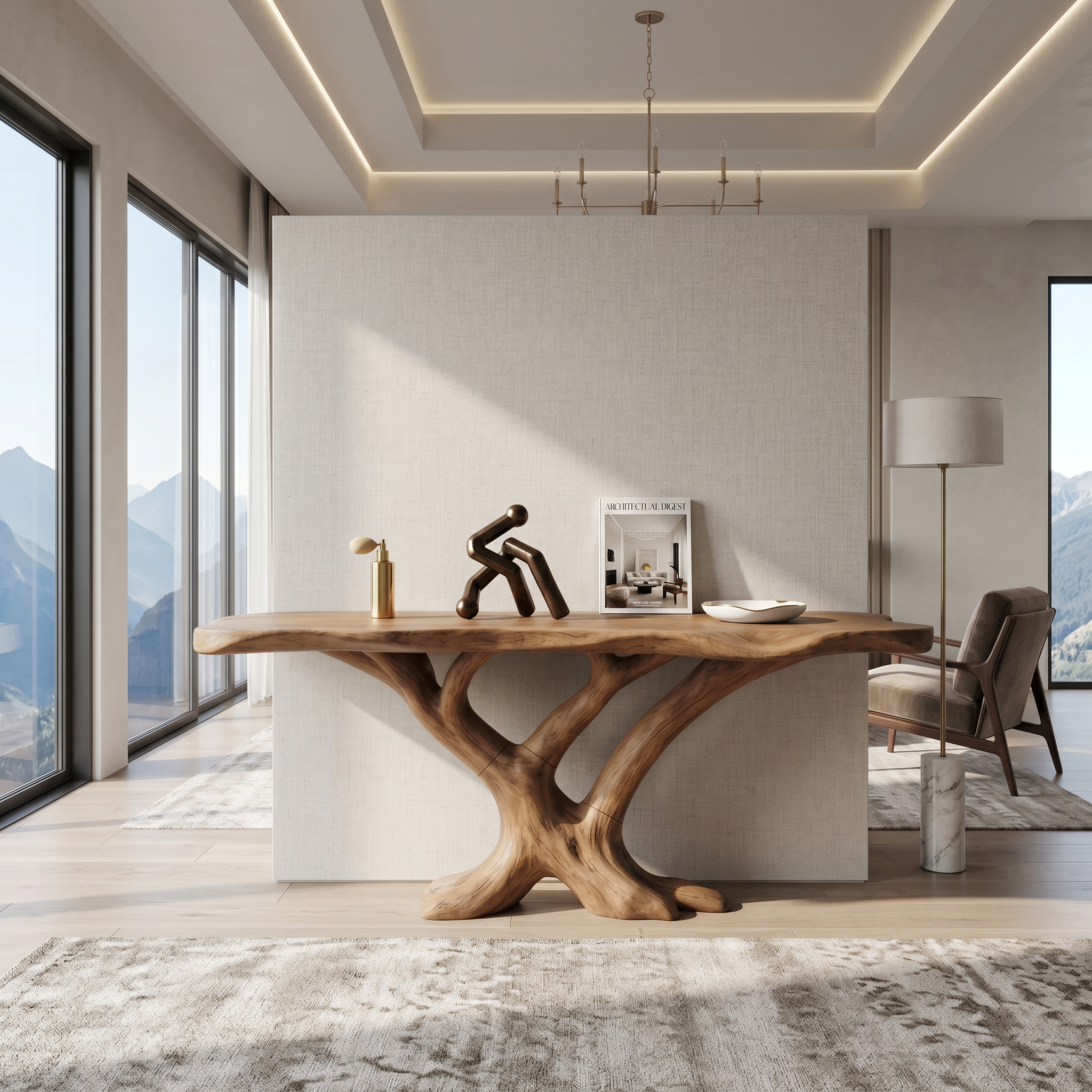 Contemporary Loop Console Table Modern Hallway